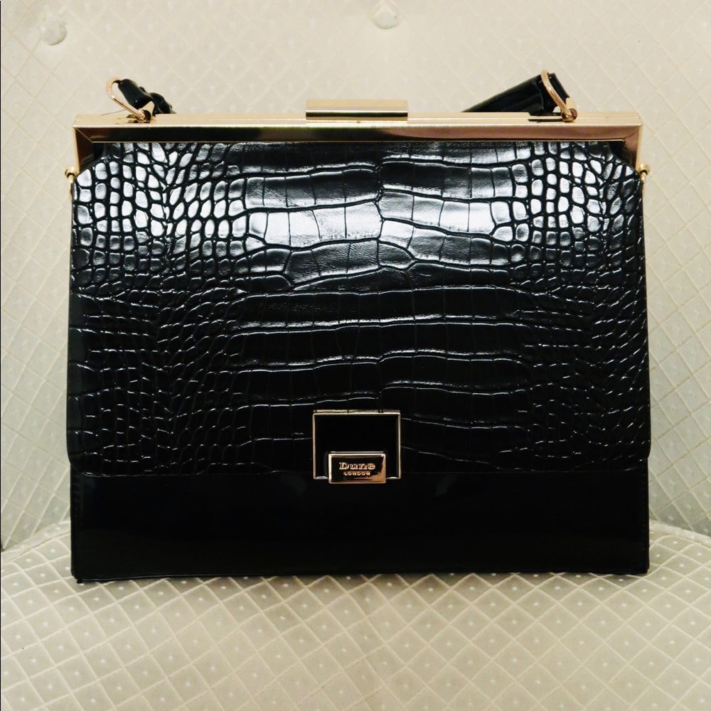 Dune, Metal Clasp Croc Purse